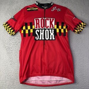 Voler RockShox Cycling Jersey Mens XL Red MTB Bike Short Sleeve USA Made Garb